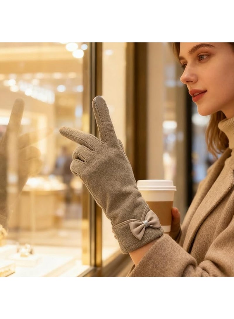 YOUGE Women's Gloves Winter Thickened Warm Gloves Cycling Gloves Plush Lined Cold Weather Winter Gifts - Image 4